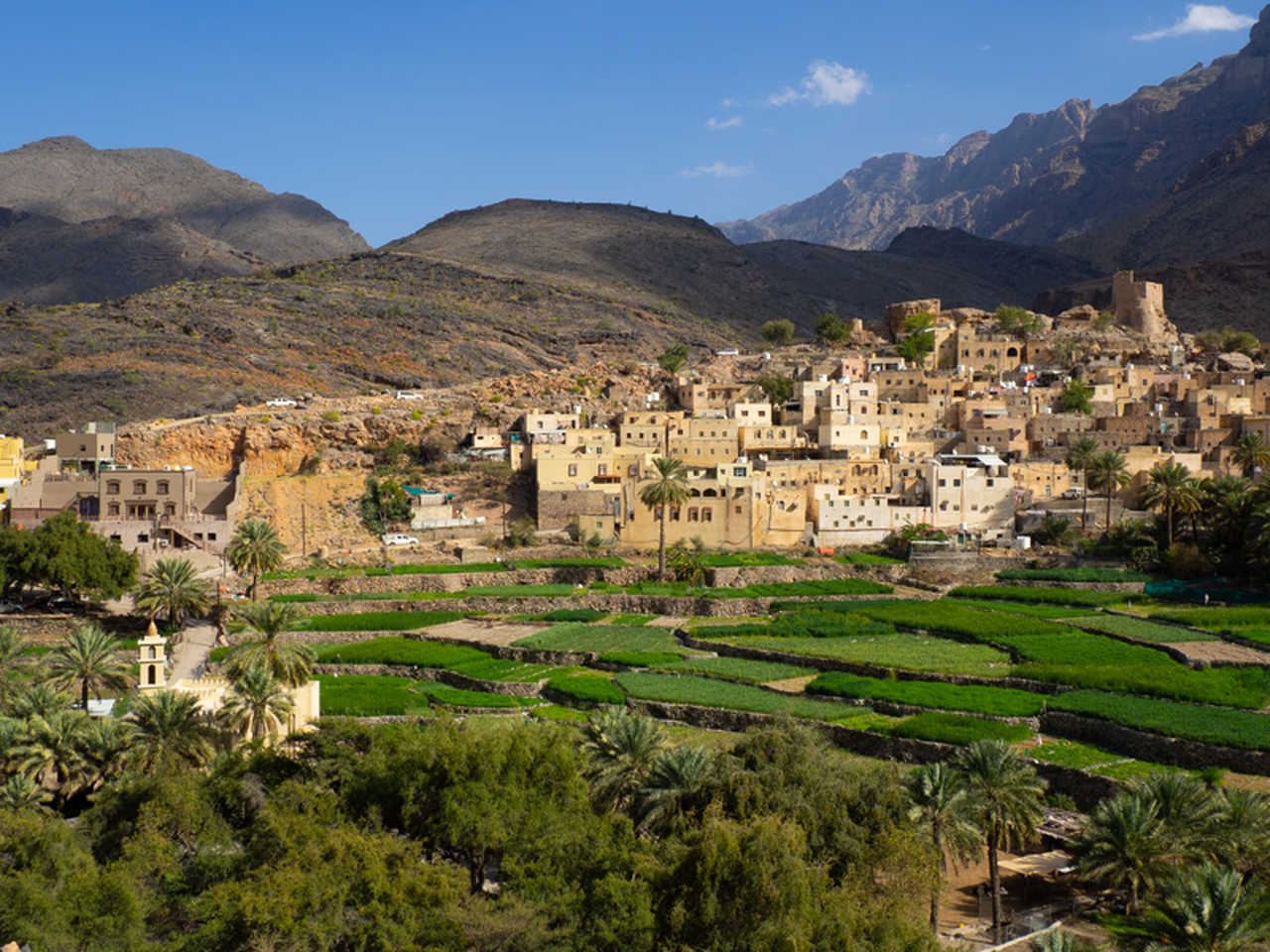 Vue sur le village de Bilad Sayt à Oman