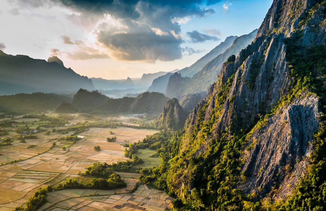 Vue sur les montagnes au Laos