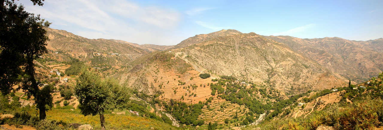 Vue sur les montagnes du massif du Rif au Maroc