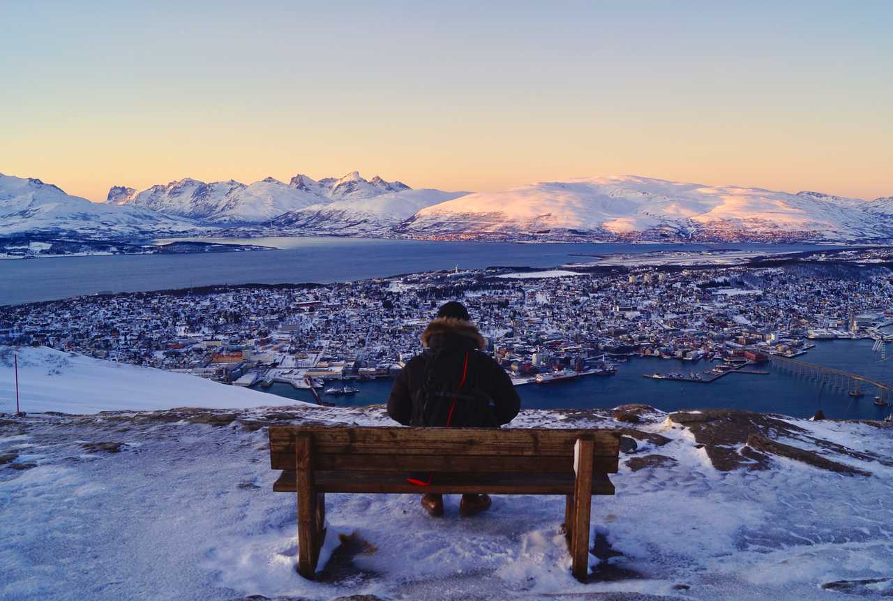 Vue sur Tromso l'hiver