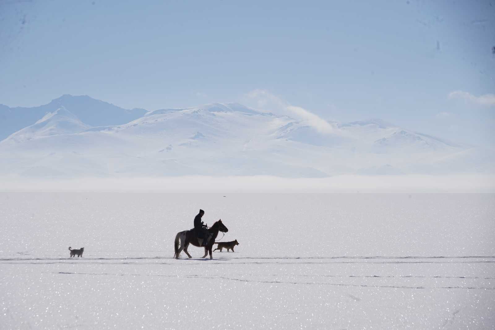 Cavalier kirghize en hiver © Aubree Stephane