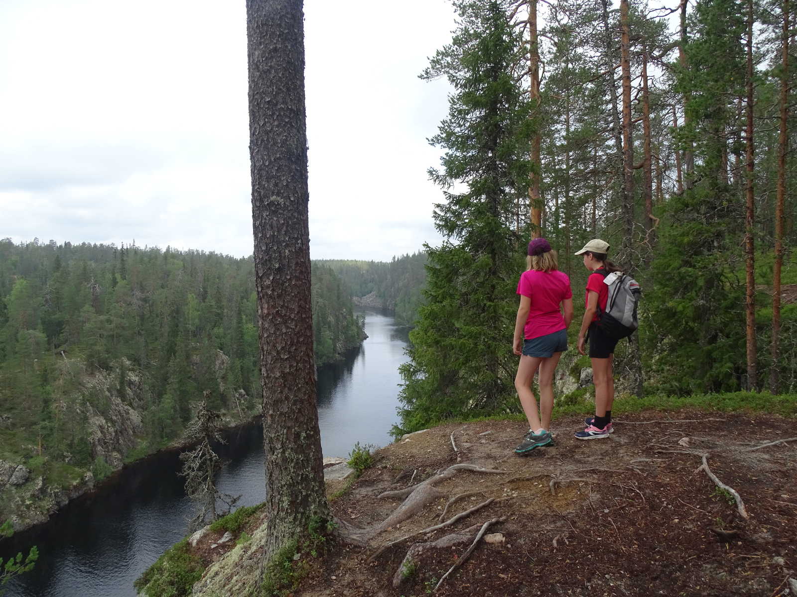 Enfants admirant le point de vue d'un paysage en Finlande © Martin Laprade Alexandra