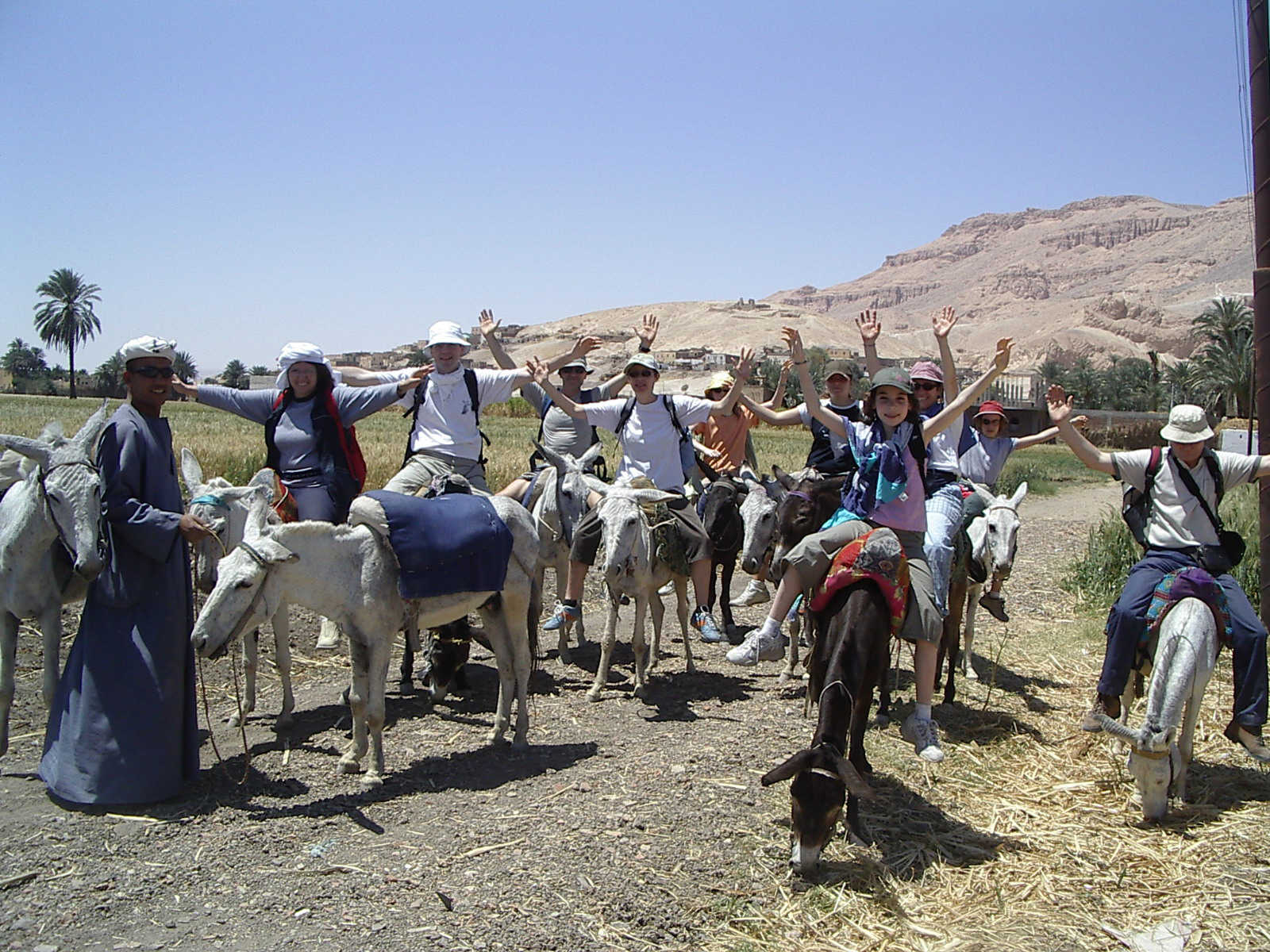Groupe de voyageurs à dos d'ânes en Egypte © Ibrahim Mohamed