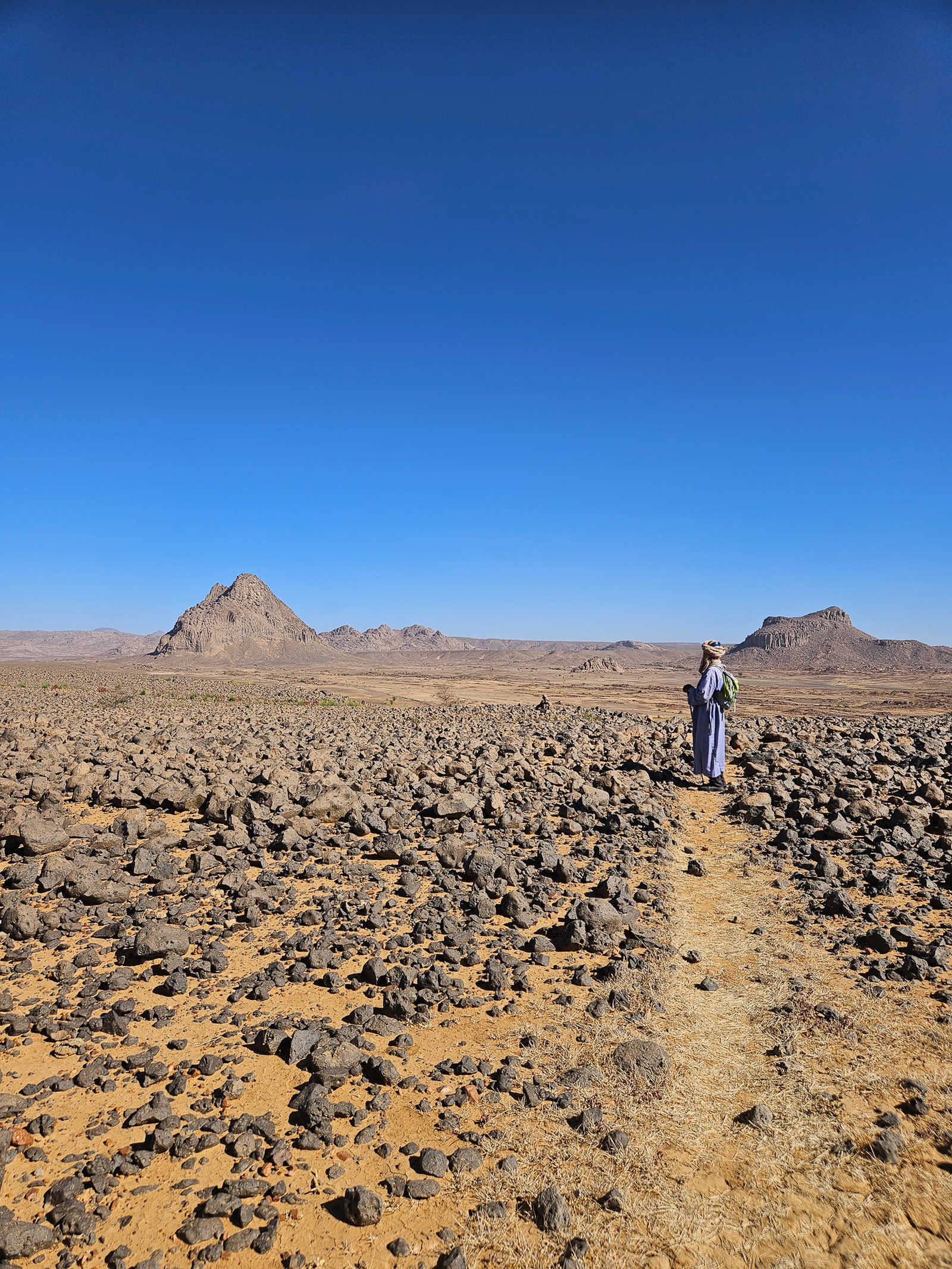 Guide Touareg lors d'un trek dans le massif du Hoggar en Algérie © Andrevon Pénélope