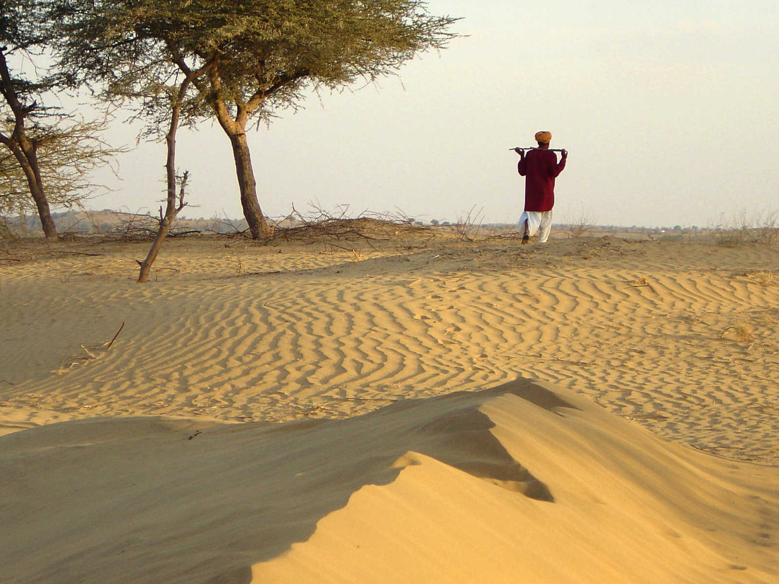 homme indien dans un désert au Rajasthan en inde © Girafoto Geoffray