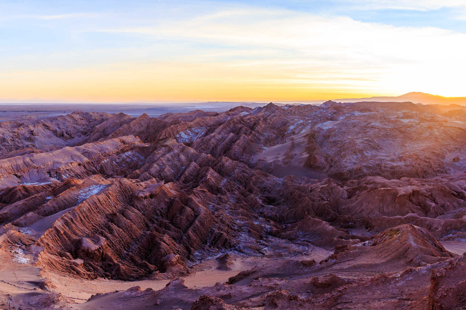 La Vallée de Lune en fin de journée, tout proche de San Pedro de Atacama, au Chili © Bourgeois Loic