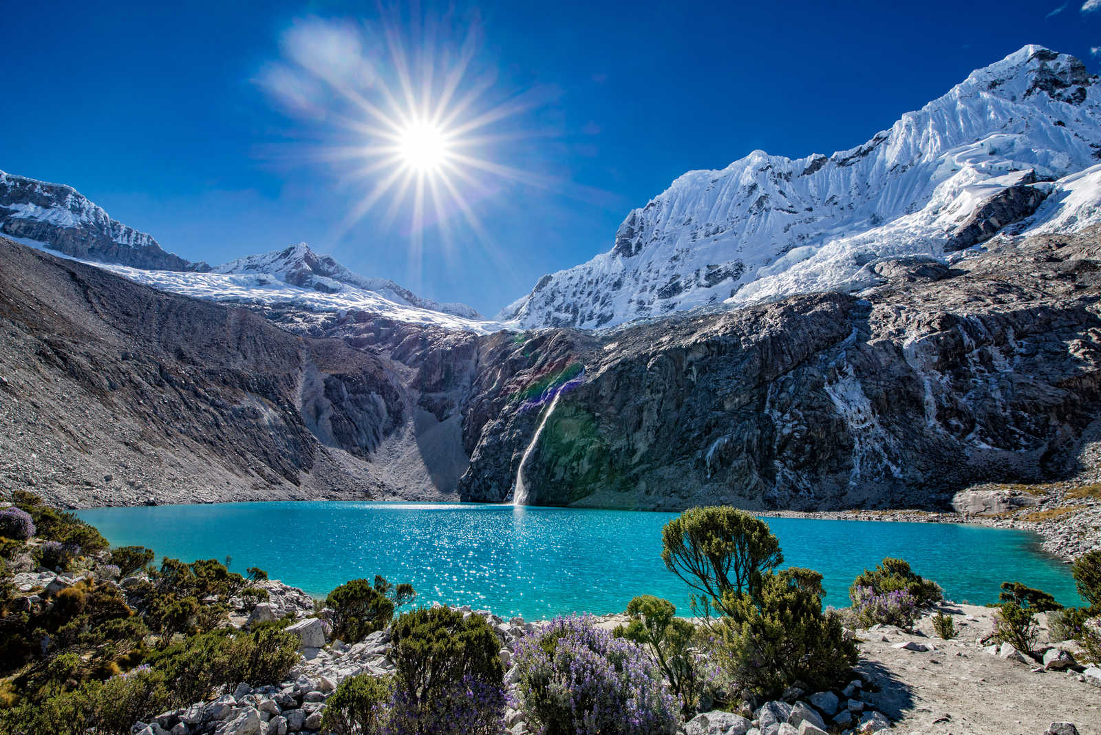 Les eaux turquoise de la Lagune 69, Cordillère Blanche, Pérou © Maike
