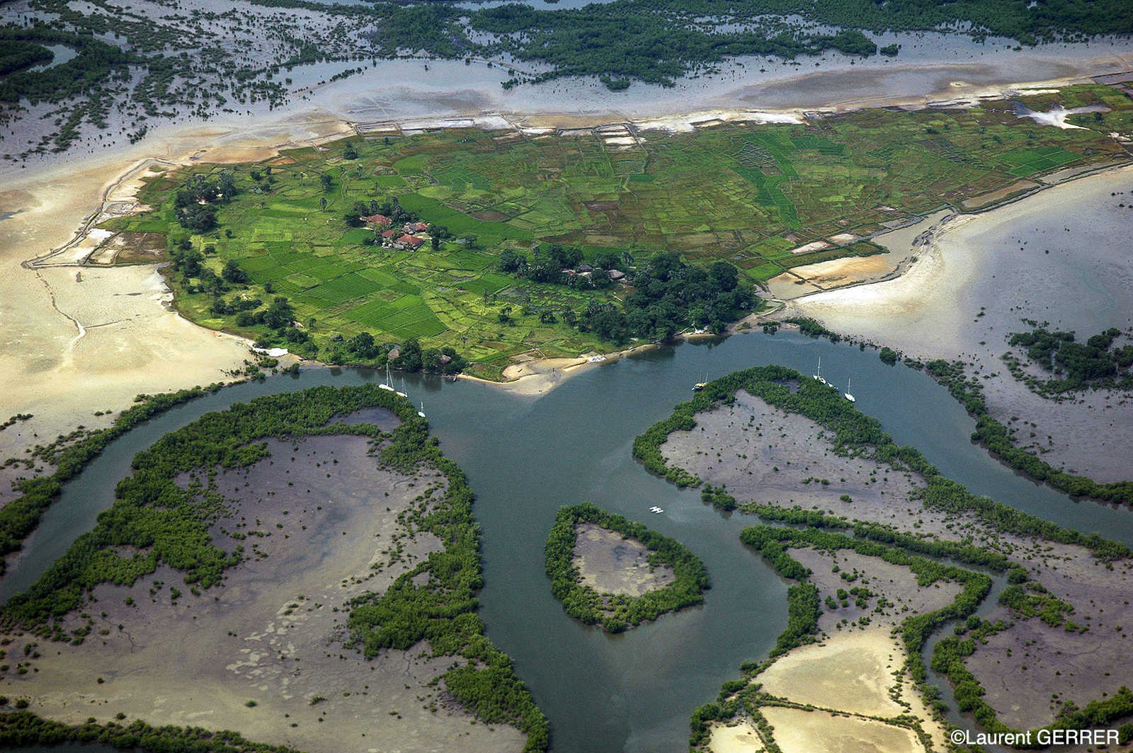 Les méandres du fleuve Saloum dans le parc du Sine Saloum au Sénégal © Origin Africa