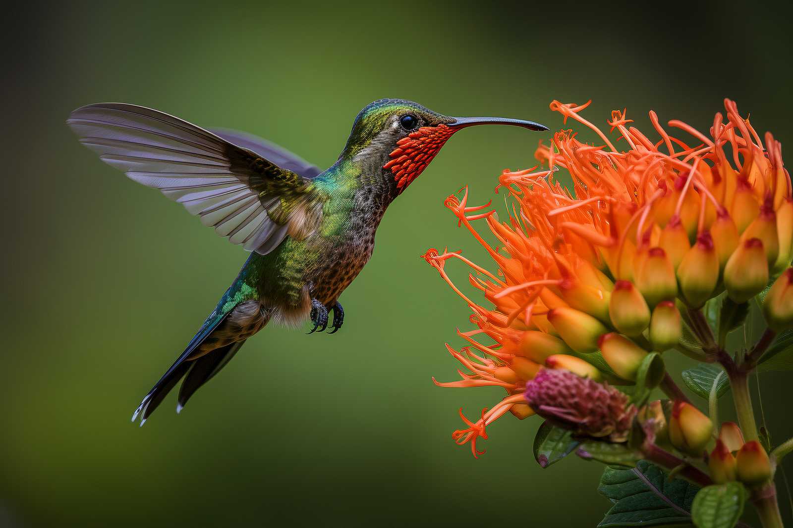 Oiseau butinant une fleur au Costa Rica © Adobe Stock