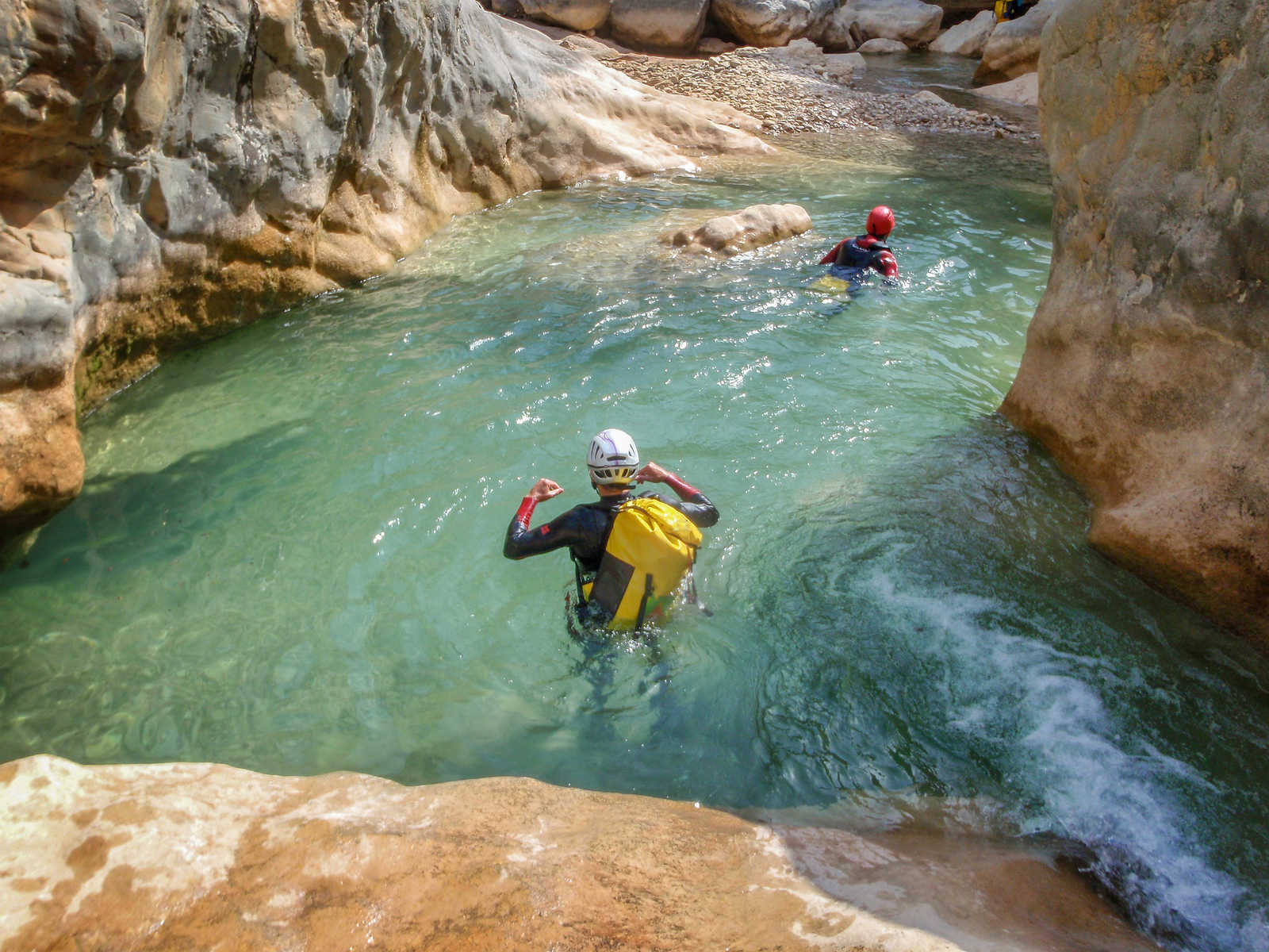 Rando canyoning dans le barranco Oscuros, Sierra de Guara, Aragon, Pyrénées espagnoles © Delphotostock