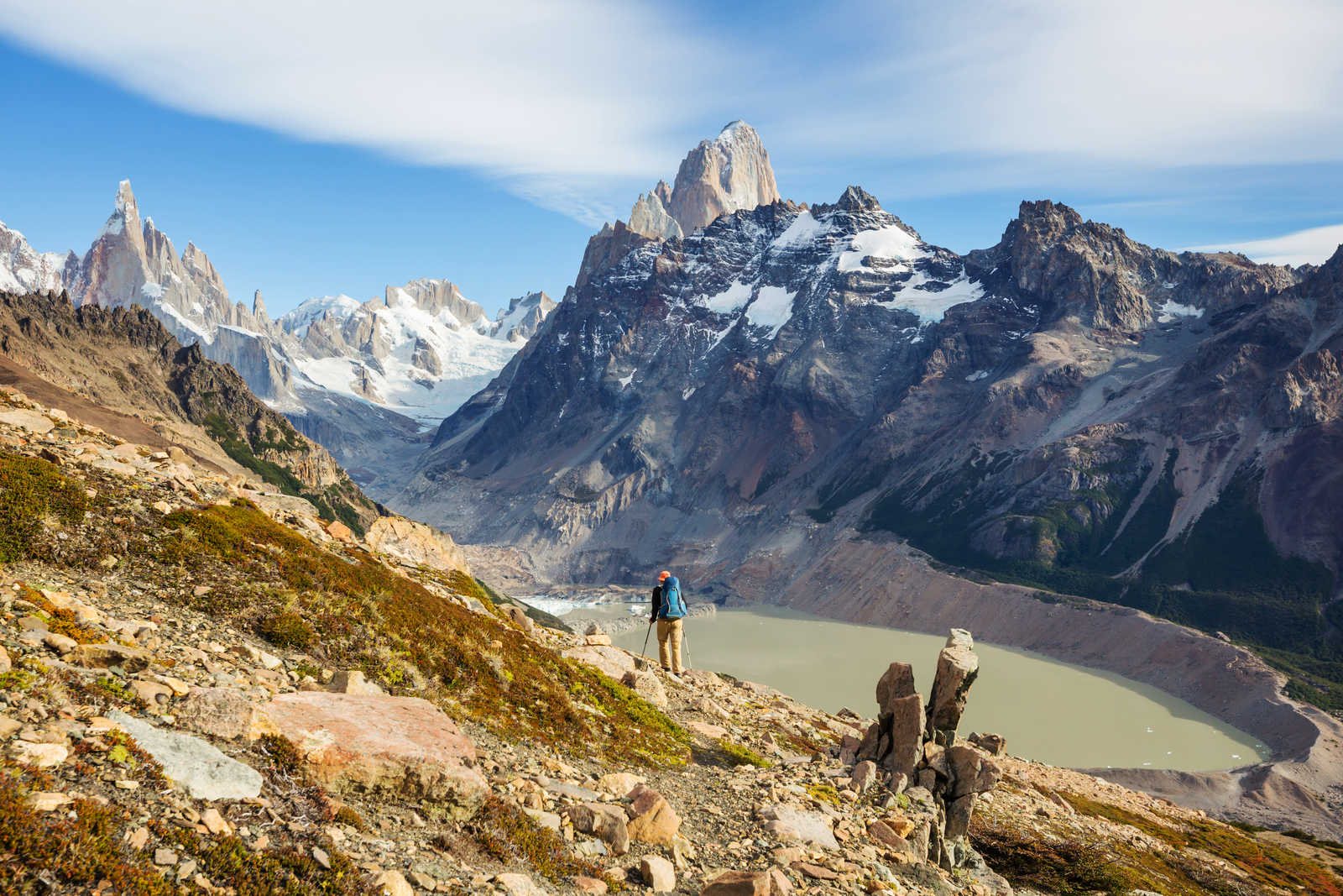 Randonneur en Patagonie, Fitz Roy, Argentine. © Andrushko Galyna