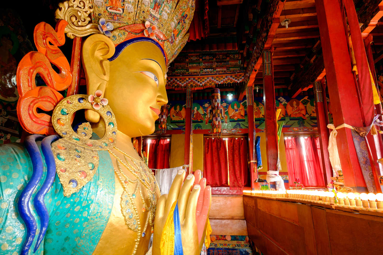 Statue de Bouddha, monastère de Thiksey, Leh © Designbydx