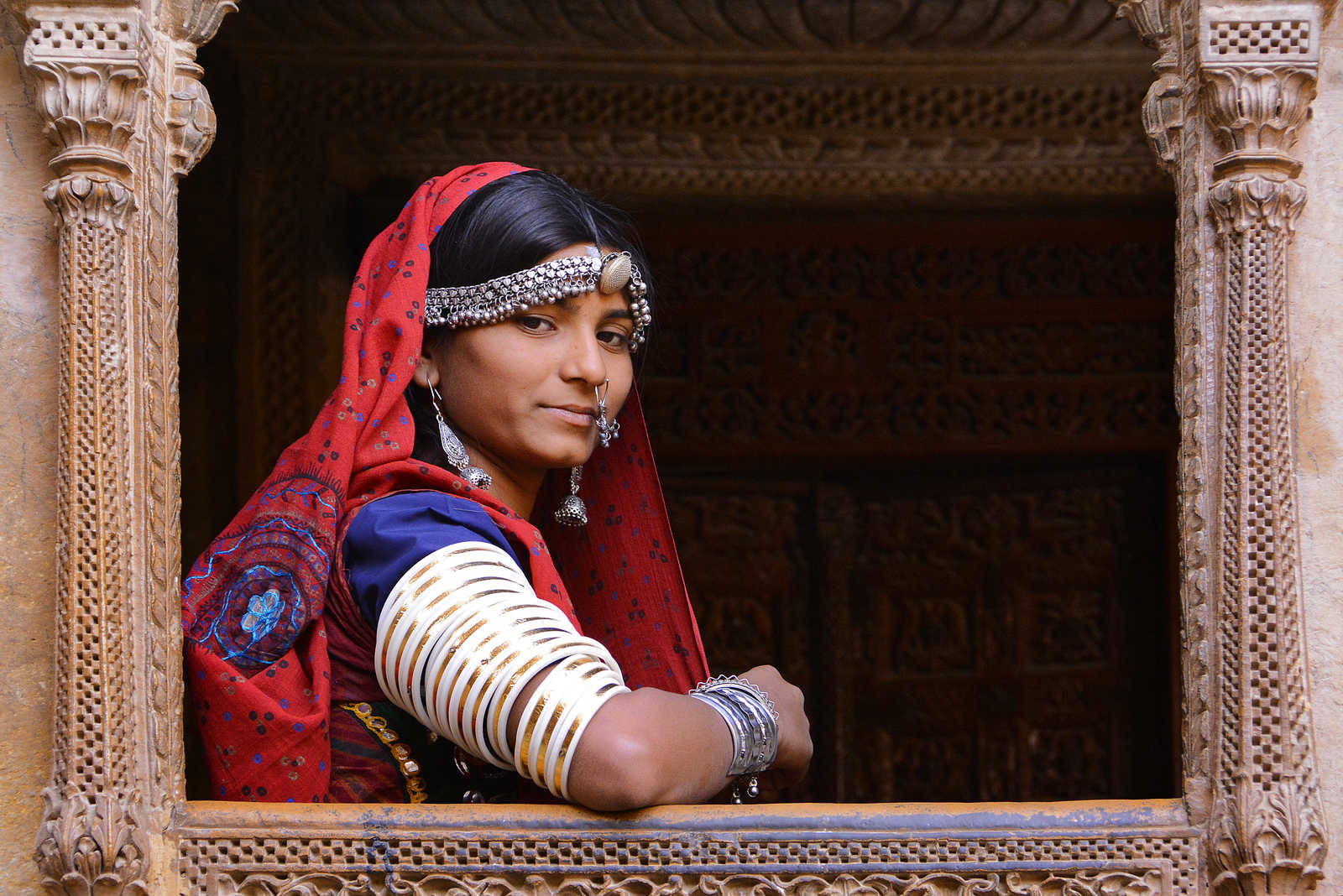 Une femme Rajasthani en costume traditionnel. © Coston Jean-Pierre