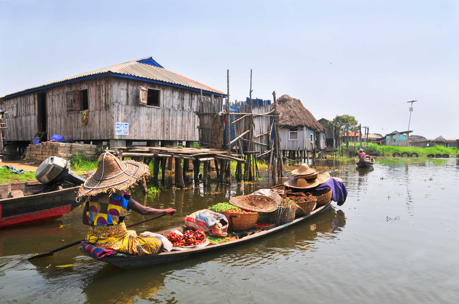 Village de Ganvié sur le lac Nokoué près de Cotonou, Bénin © Robnaw