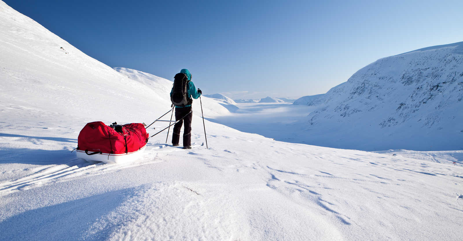 Sur la Kungsleden en ski pulka © Ottoson Jens