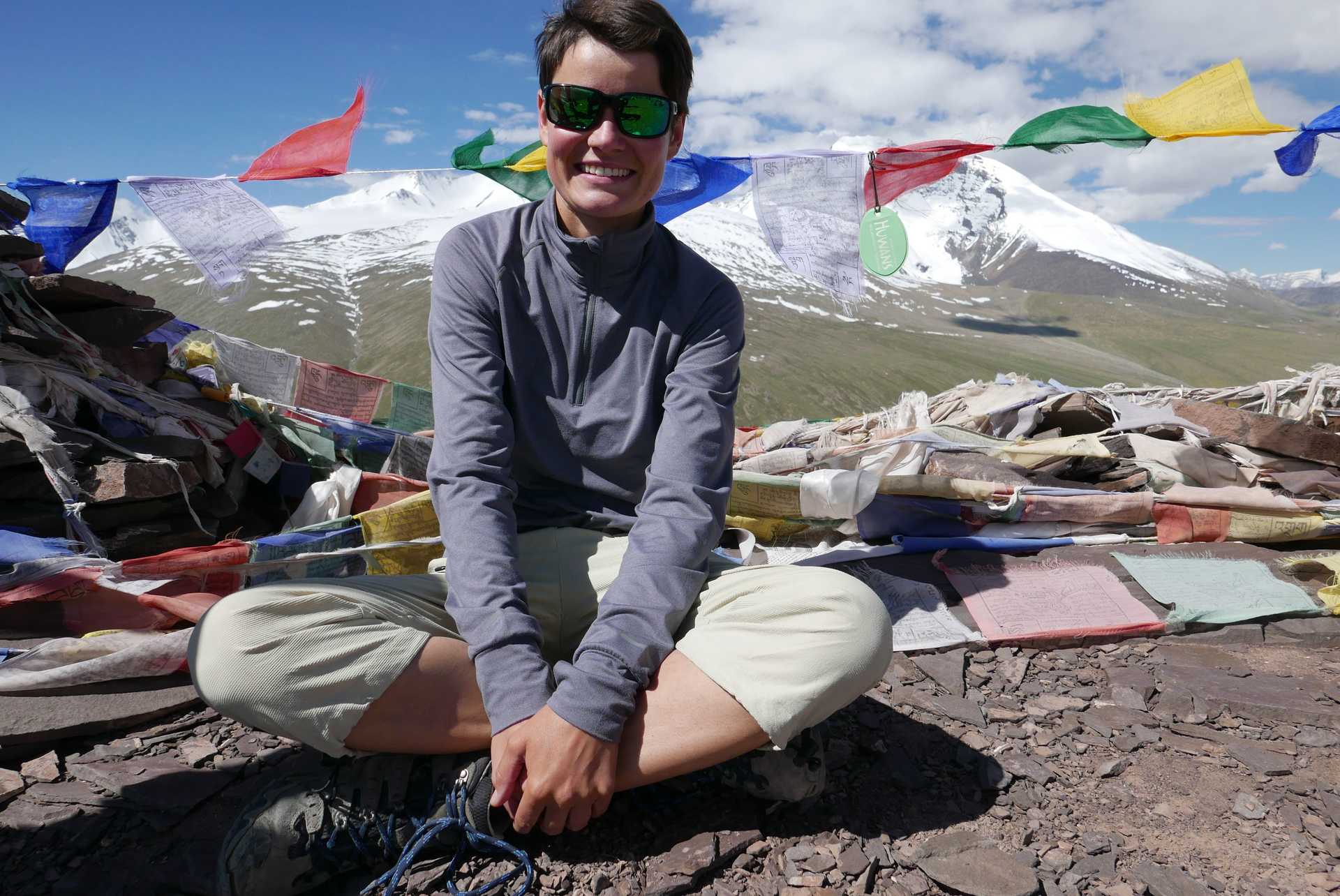 Fanny au col de Kongmaru La au Ladakh en Inde Himalayenne