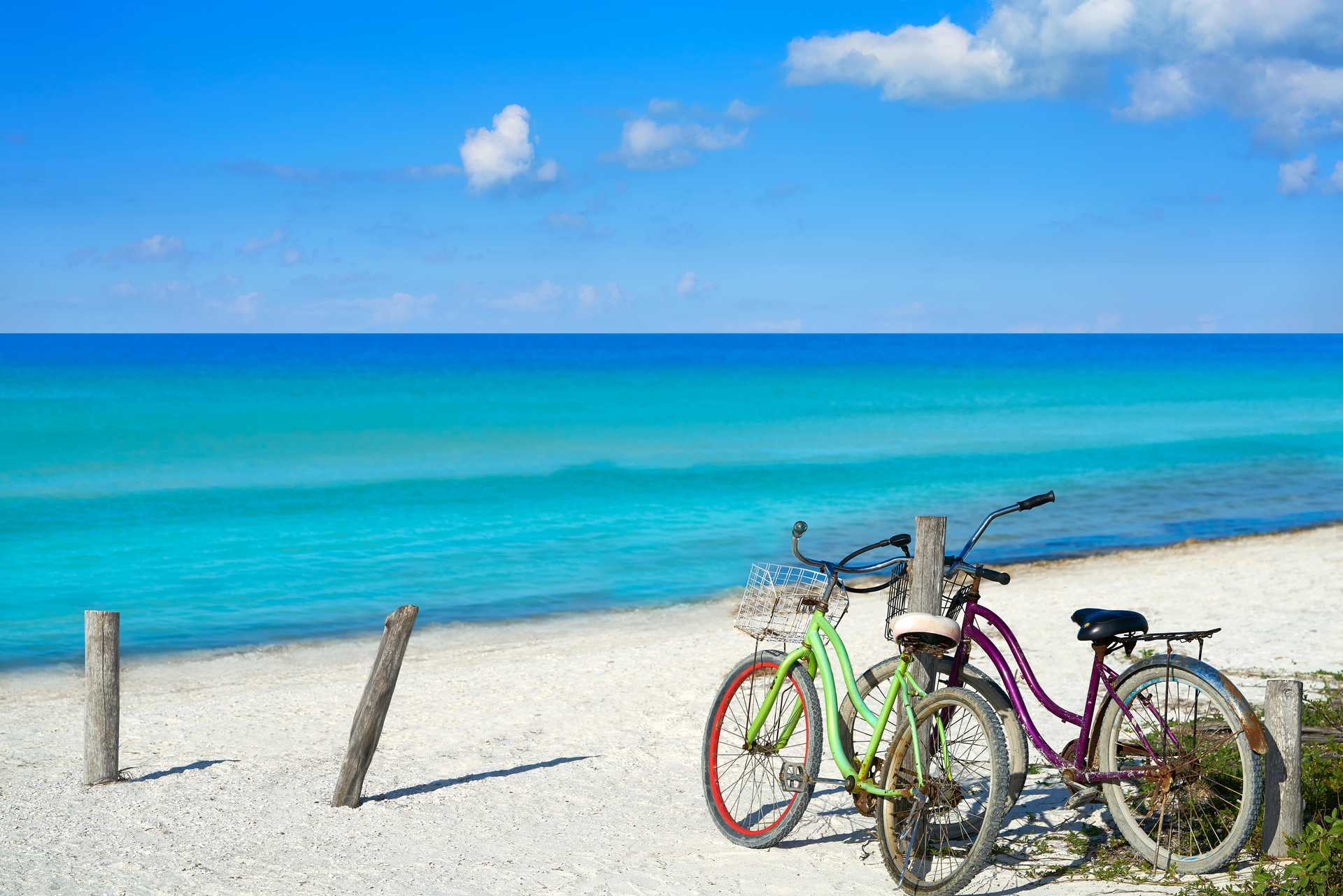 Holbox à vélo plage