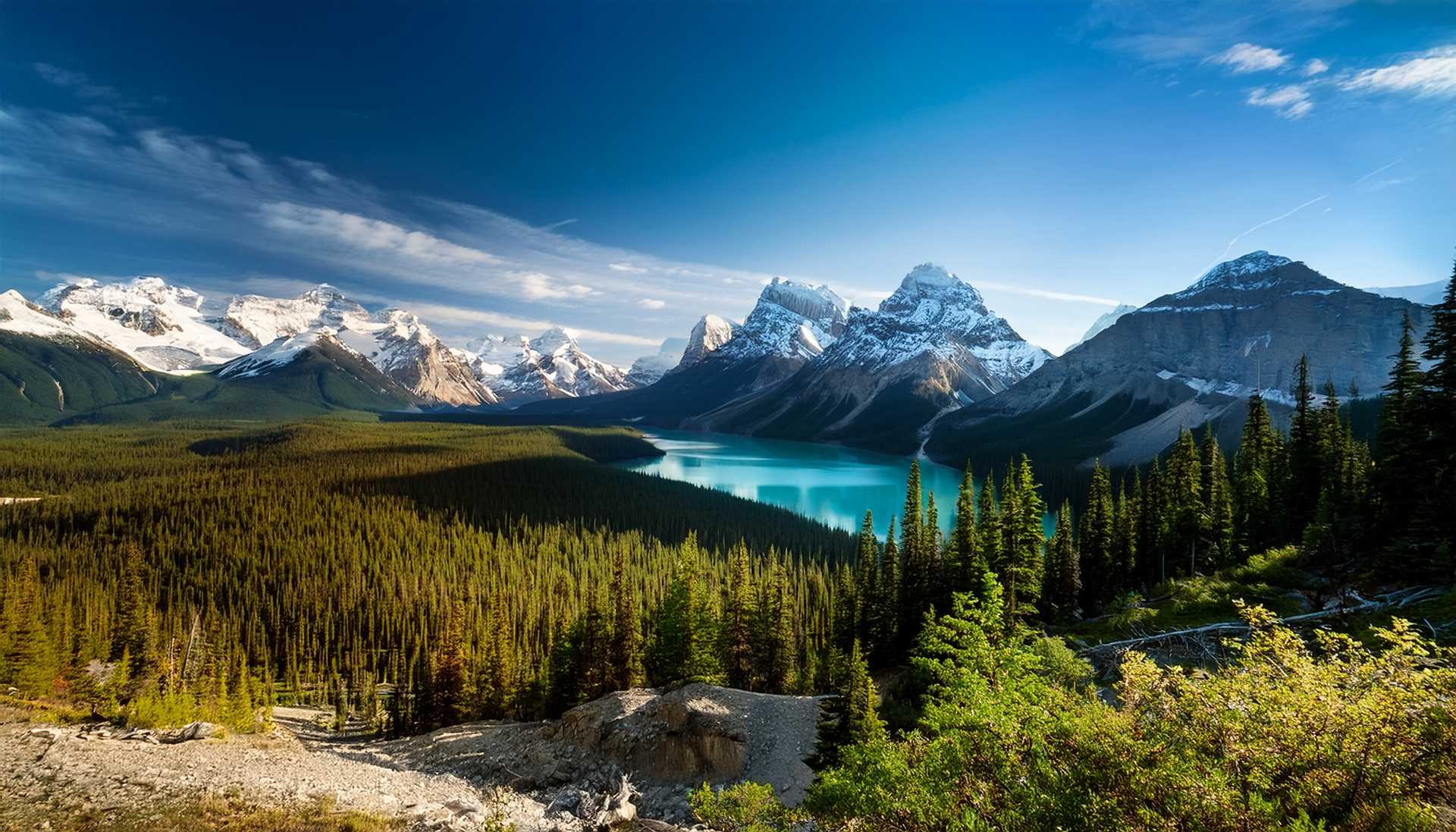 Panorama d'un paysage dans l'Ouest Canadien