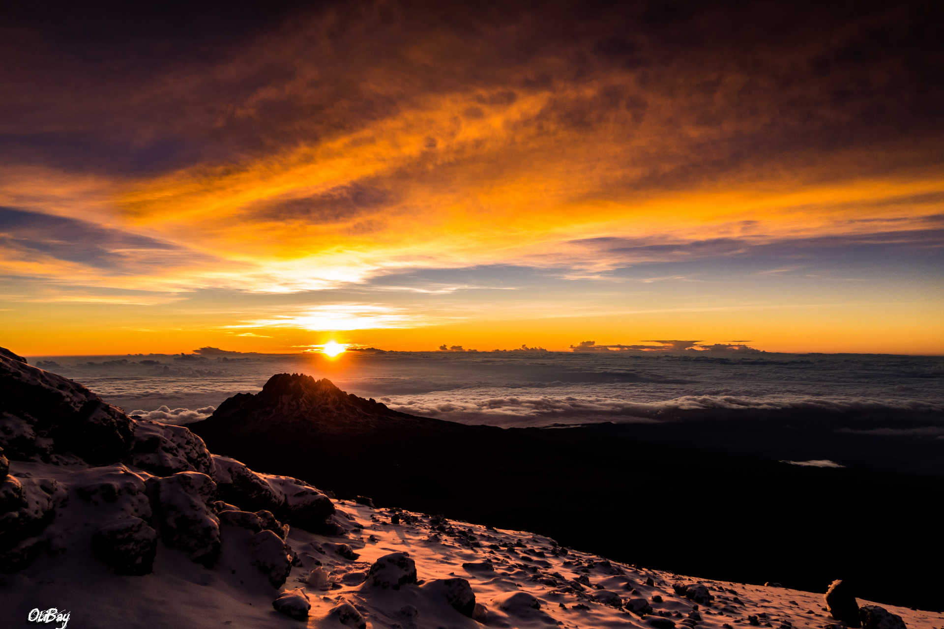 Paysage au sommet du Kilimandjaro au lever du soleil en Tanzanie