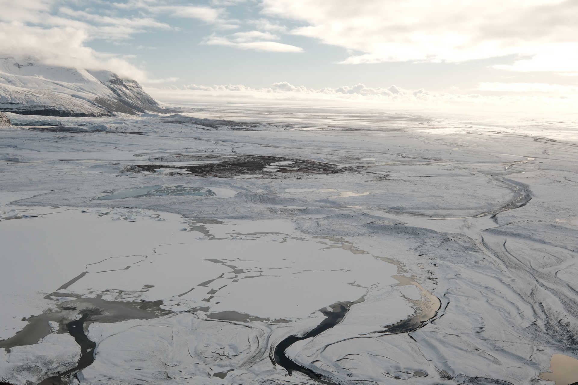 Paysage hiver Islande vue du ciel