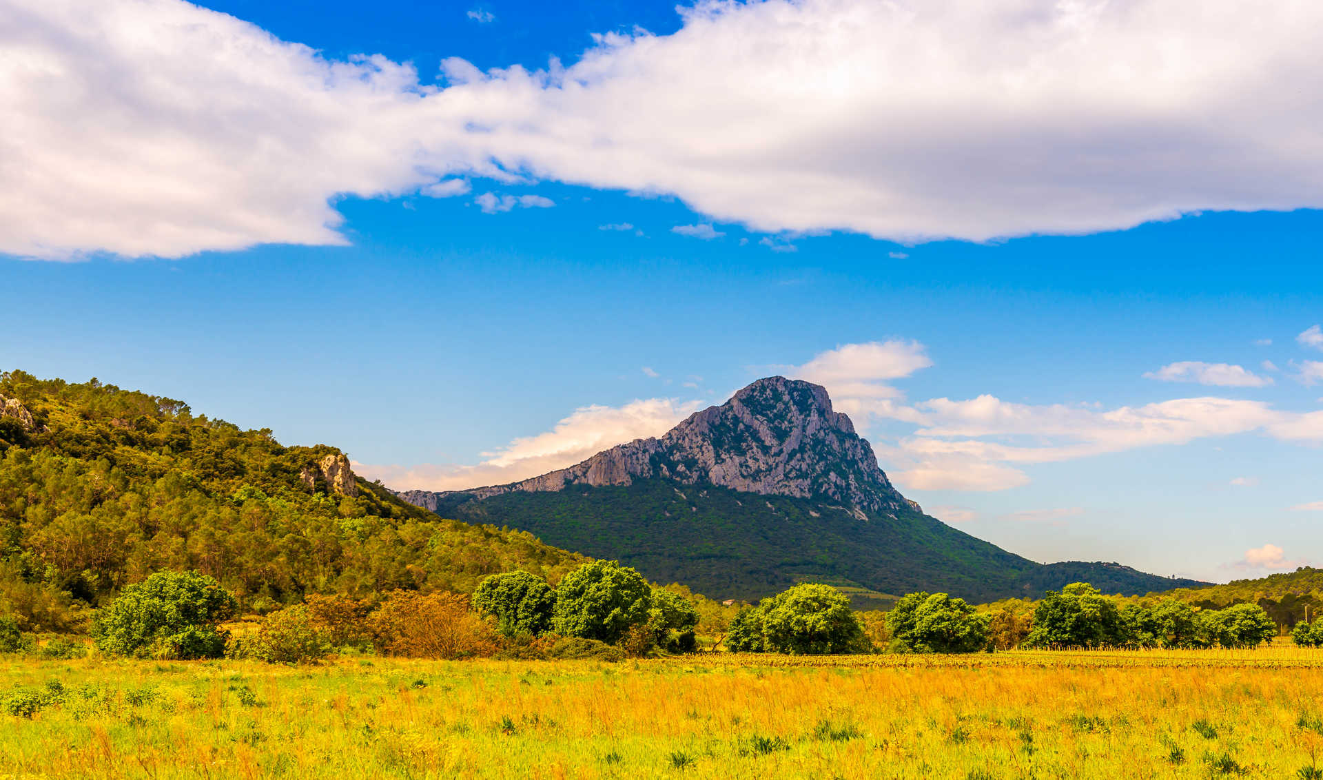 photo du Pic Saint loup montagne emblématique d'Occitanie