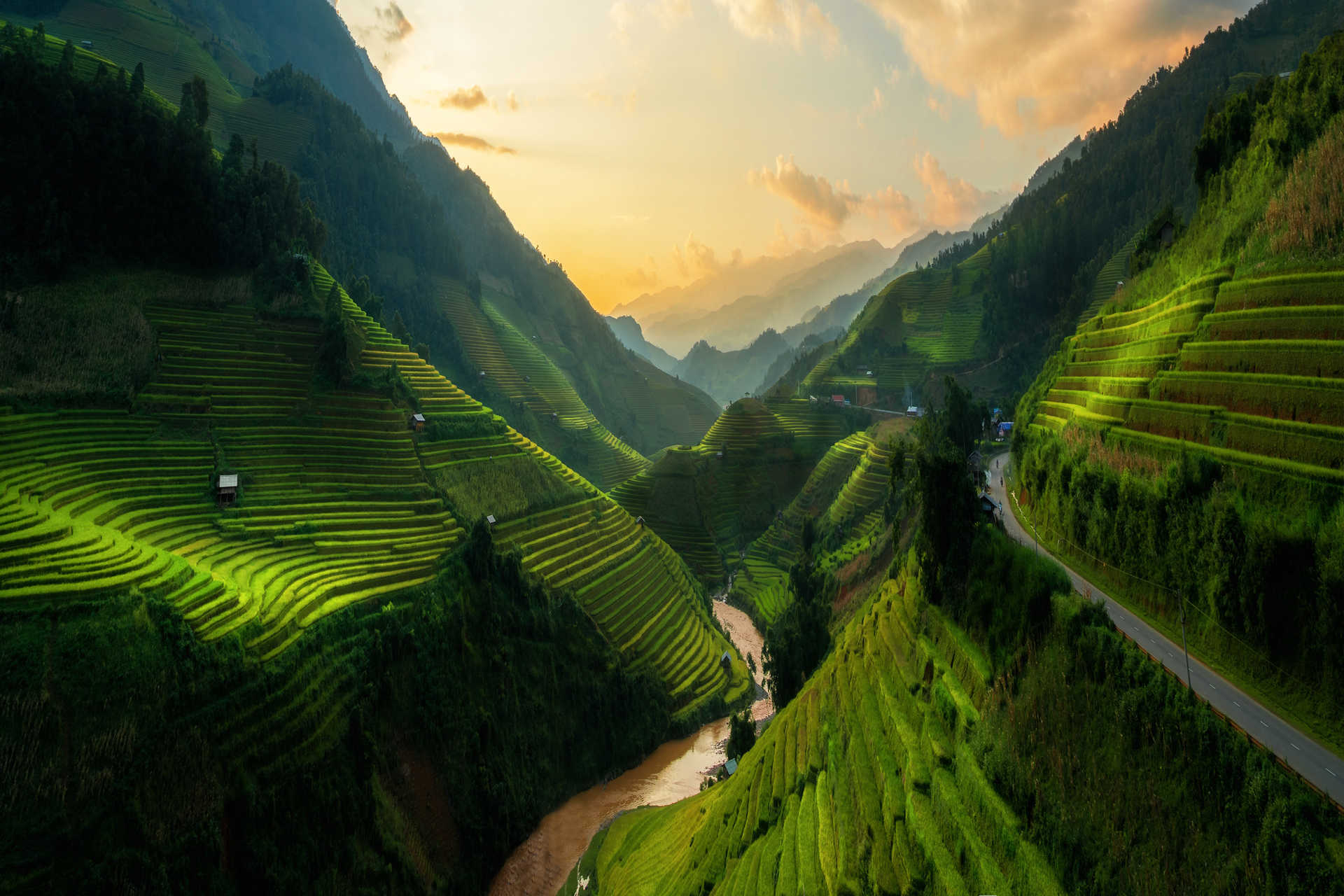 Rizière en terrasses à Mu Cang Chai au Vietnam