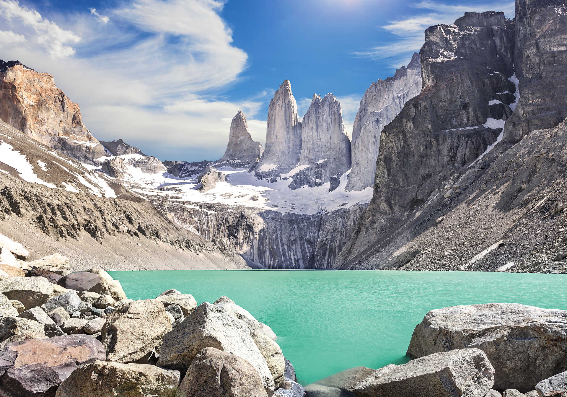 Torres del Paine, au Chili, des montagnes de Patagonie