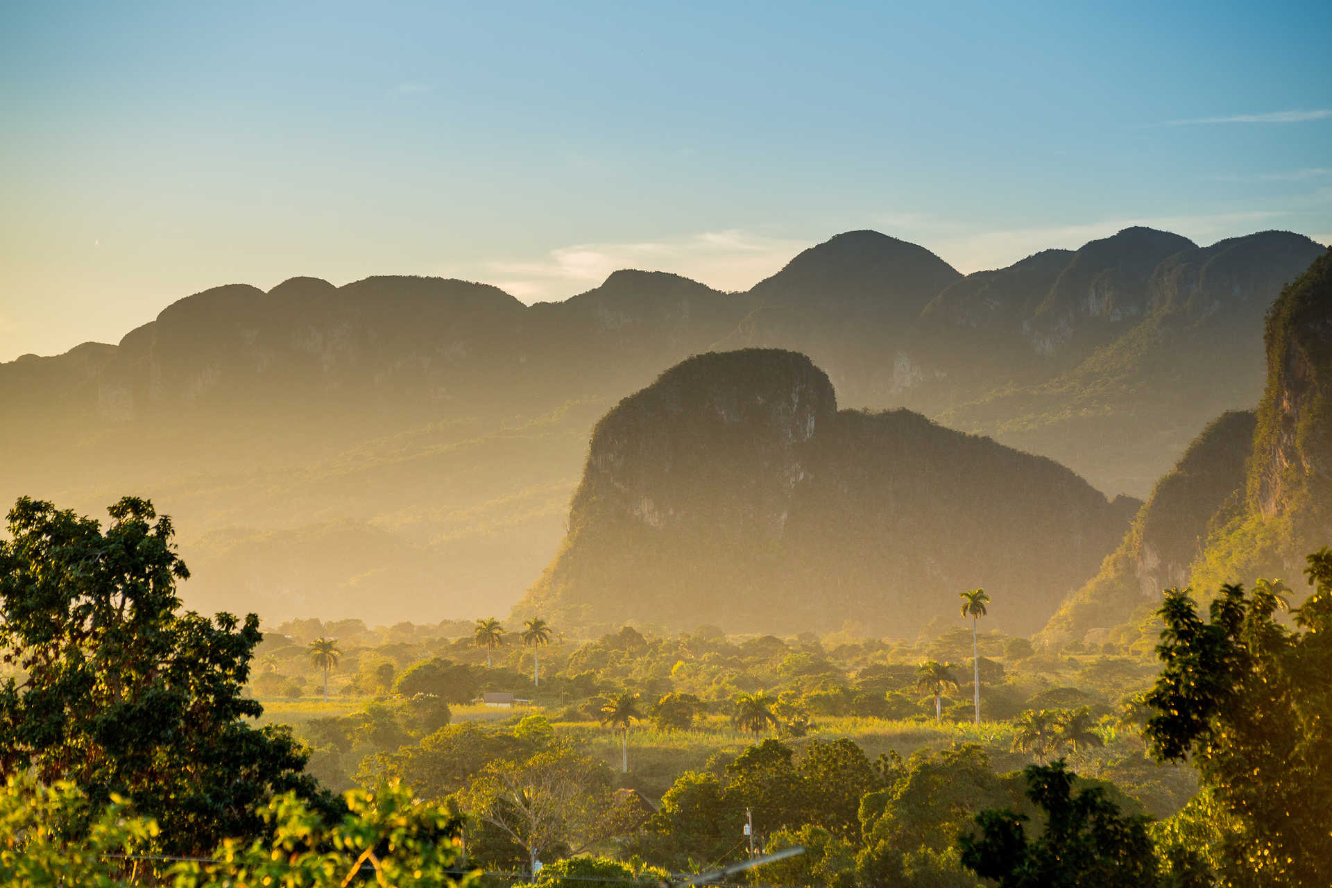 Vallée de Viñales au coucher du soleil à Cuba