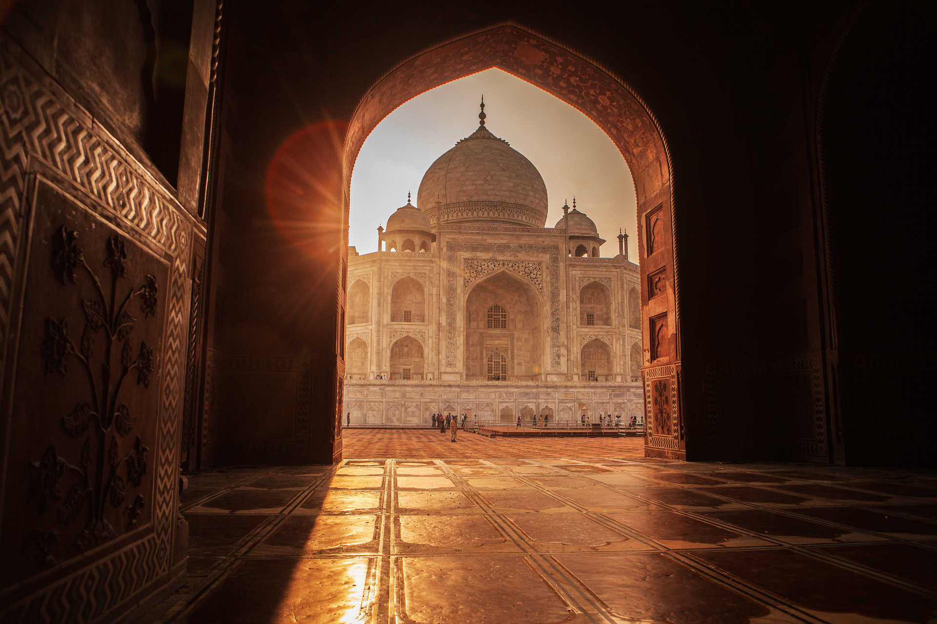 Visite Taj Mahal en Inde au coucher de soleil