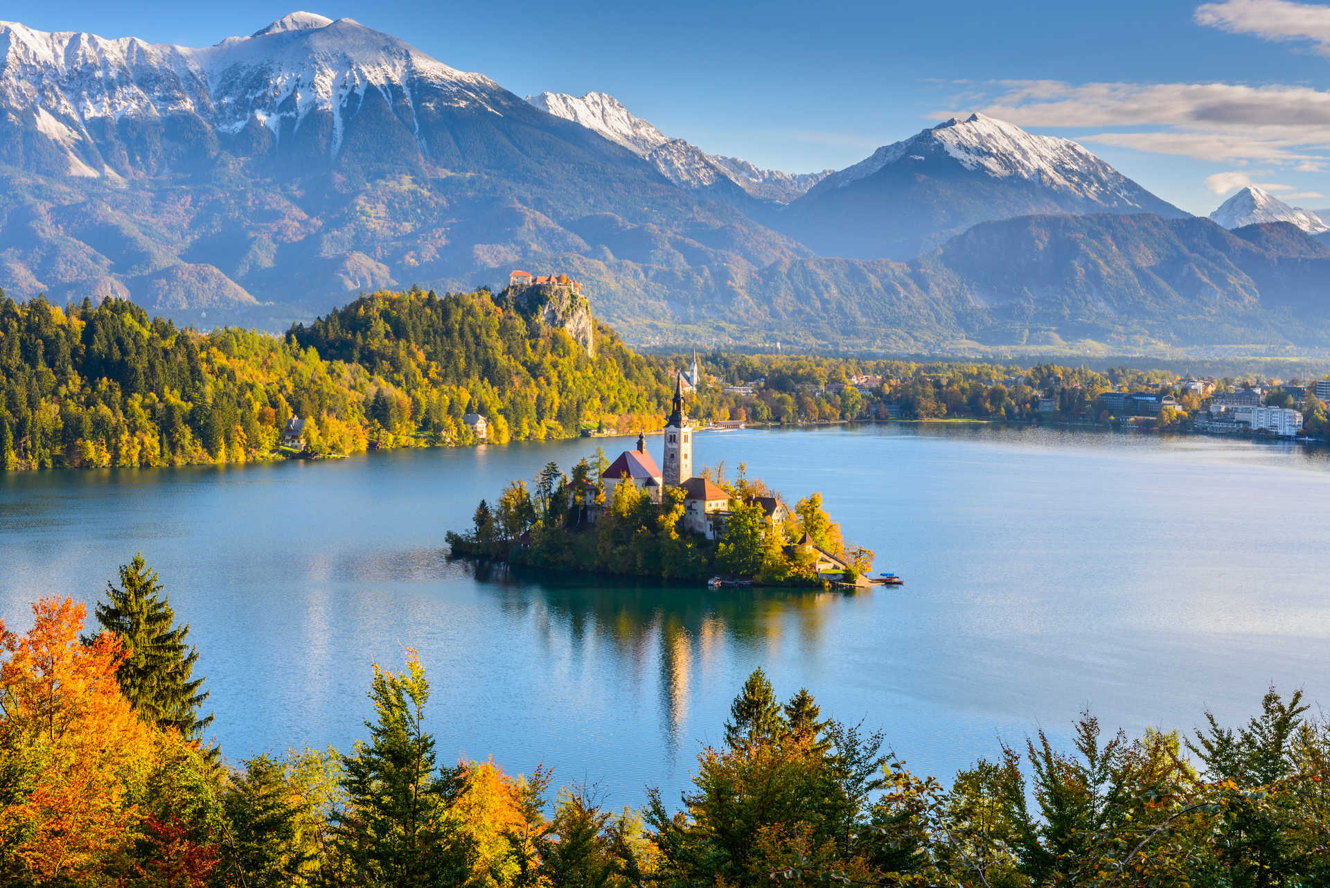 Vue panoramique du lac Bled en Slovénie