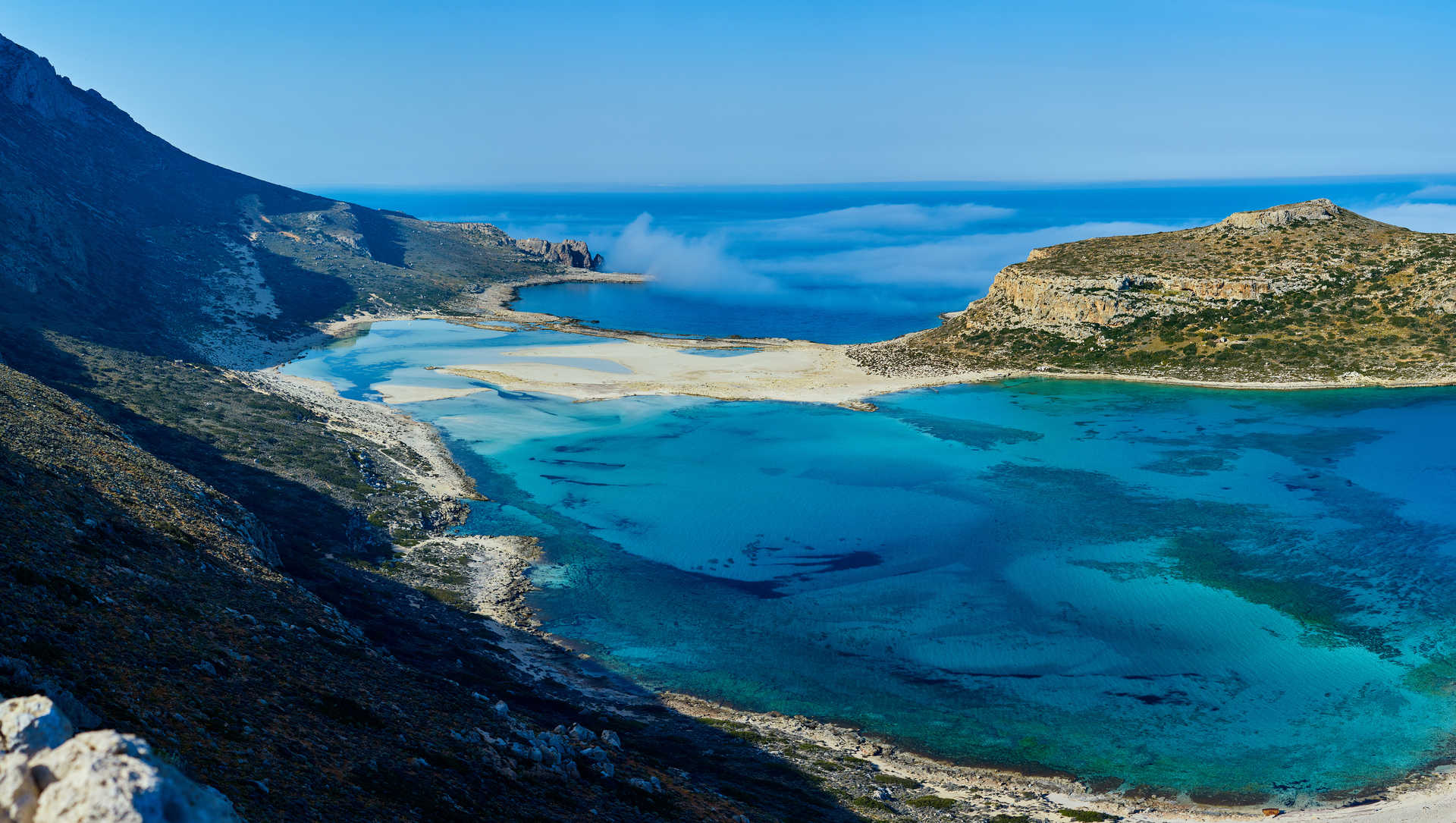 Vue panoramique sur la plage de Balos en Crète