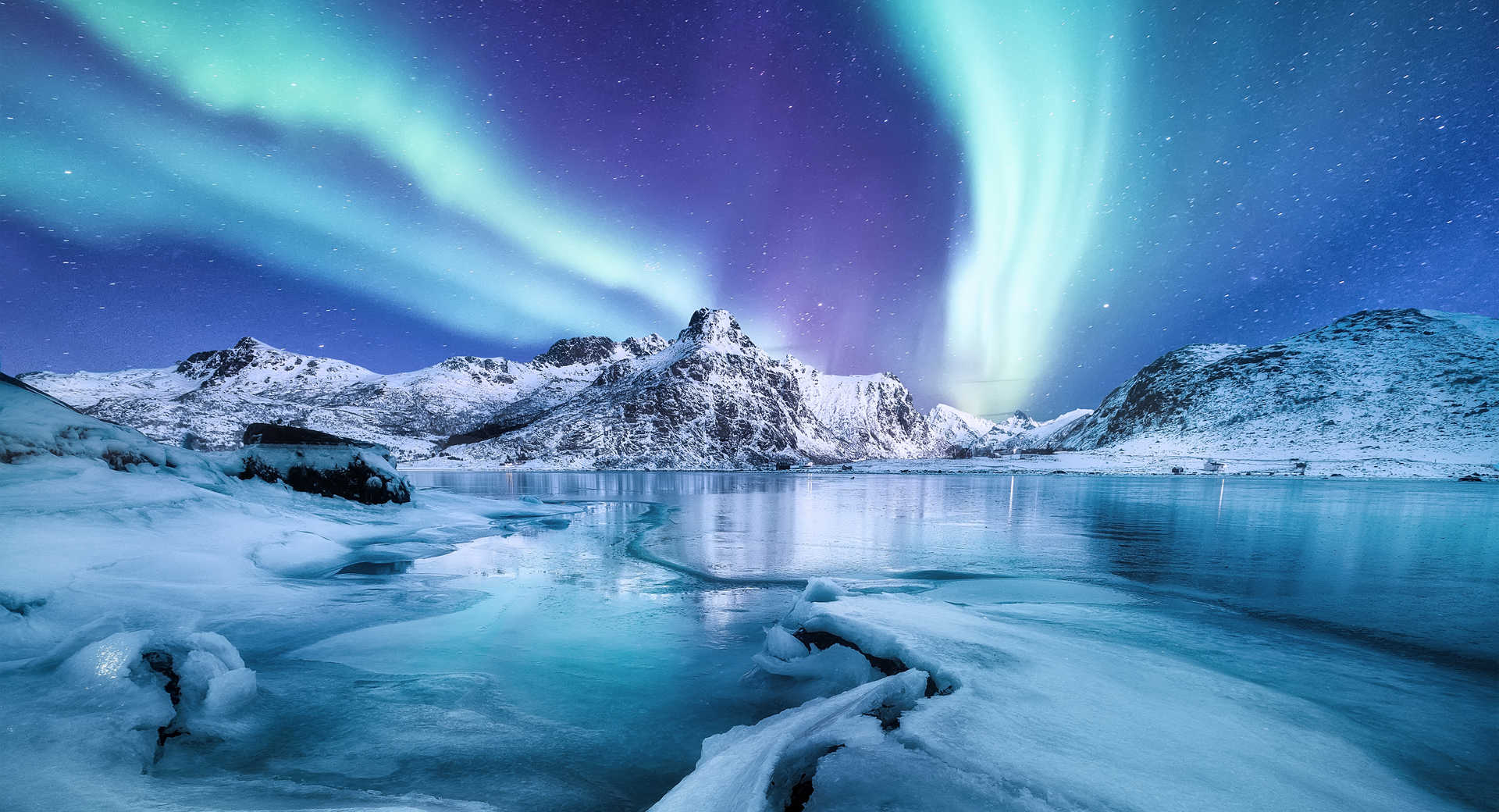 Aurores boréales en Norvège l'hiver