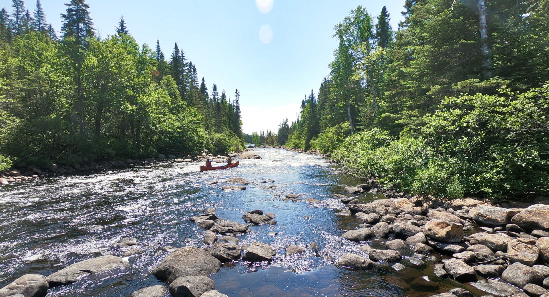 Canoë sur la rivière Batiscan au Québec