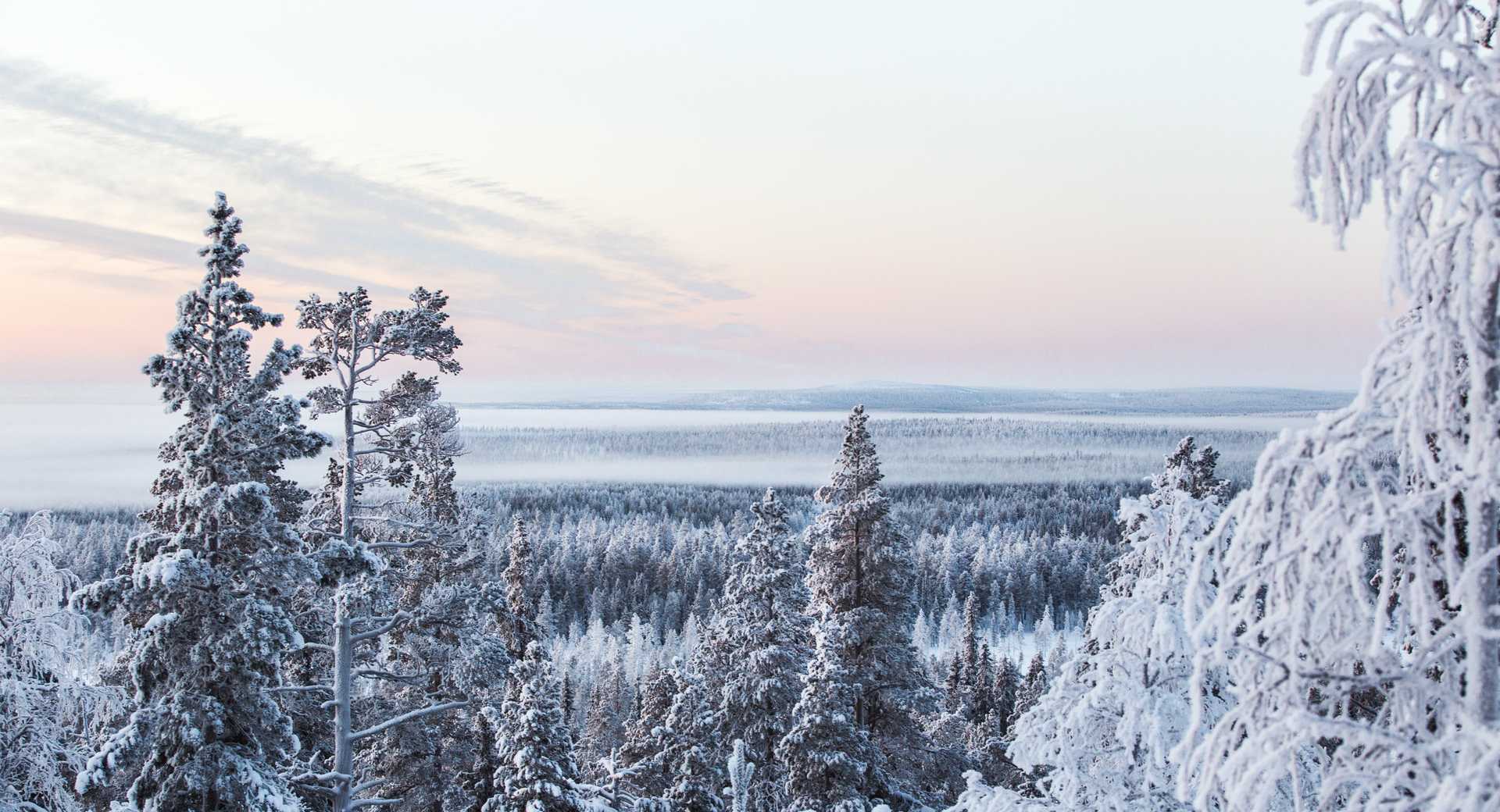 Paysage de Finlande l'hiver, Laponie