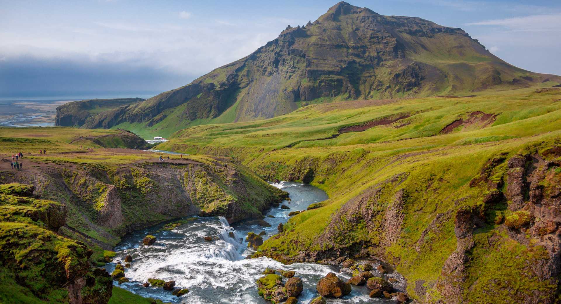 Paysage d'Islande vallée verdoyante