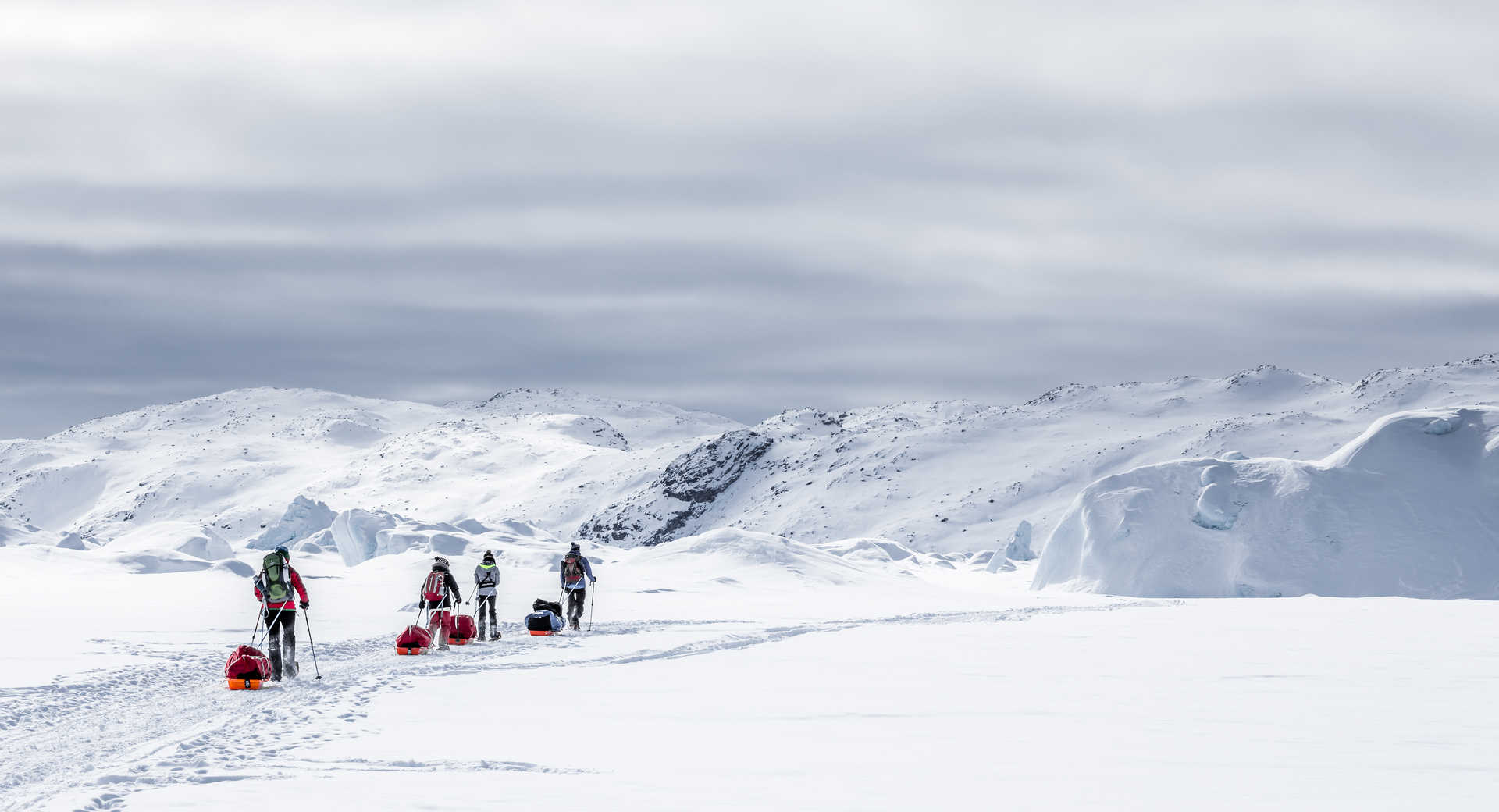 Randonnée raquettes banquise Groenland