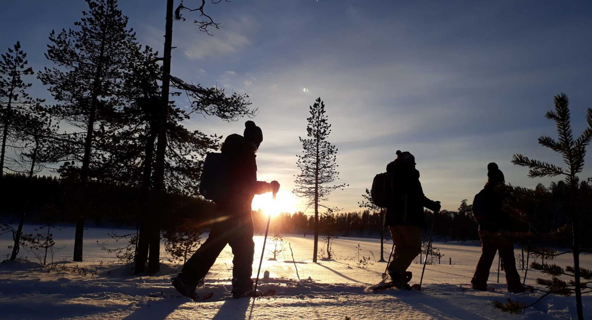 Raquettes à neige en Laponie