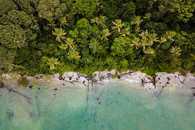 Vue aérienne entre Vert émeraude et Bleu Turquoise - Costa Rica - © XDR jungle, baignade, ocean, caraibes, costa rica