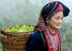 Femme en costume traditionnel au Vietnam