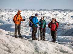 Randonnée sur le glacier Russel au Groenland