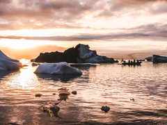 Zodiac en Islande sur la lagune glaciaire de Jokulsarlon