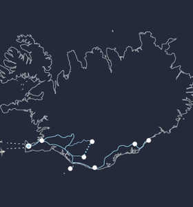 Carte de voyage en Islande