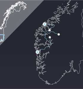 Carte de voyage en Norvège