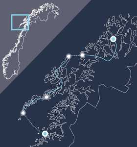 Carte voyage Norvège - © 66 Nord Carte voyage Norvège