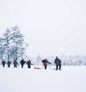 Randonnée raquettes à neige en Laponie