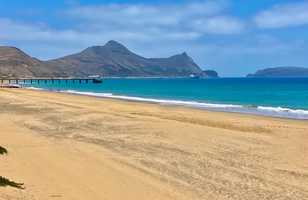 La plage de sable de Porto Santo