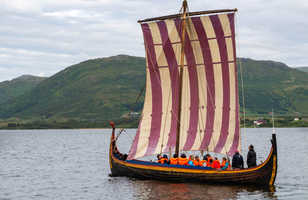 Bateau viking en Norvège dans les Lofoten, musée viking de Borg