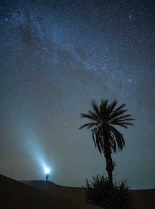 Nuit étoilée dans le désert marocain