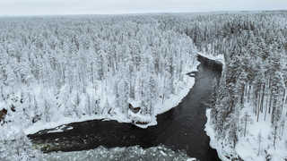 A river in winter at Oulanka National Park, Finland