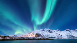 Aurores boréales en Norvège l'hiver